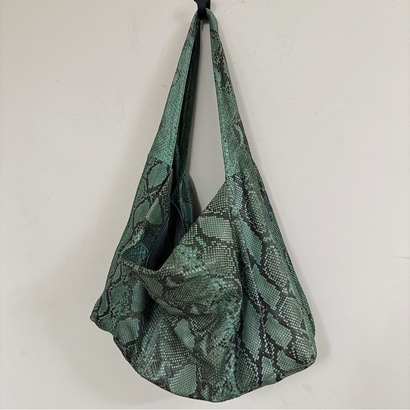 Pellessimo Paris Exotic Green Python Snakeskin Shoulder Hobo Bag - Picture 3 of 5